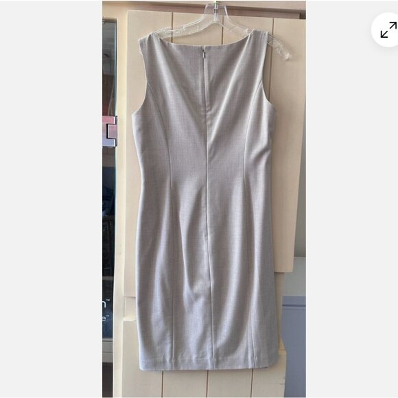 Calvin Klein Dress ruched Beige Colored Size 10 Sheath Dress Pencil Dress - Picture 3 of 6